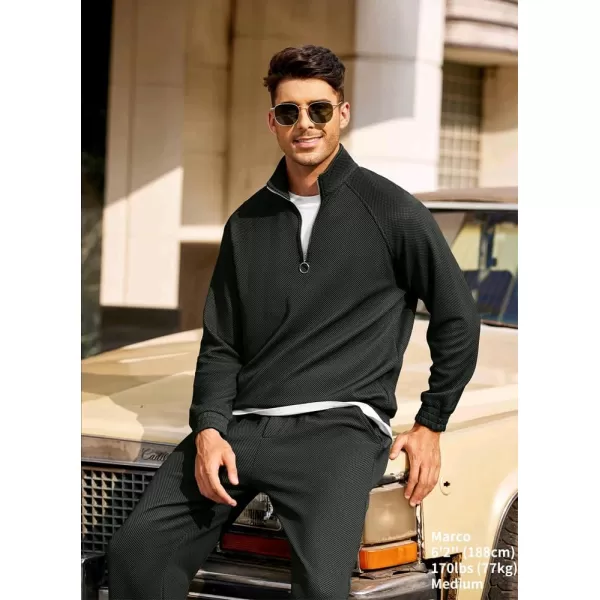 COOFANDY Men's Tracksuit 2 Piece Relaxed Fit Half-zip Sweatsuits Athletic Running Jogging Suit Sets