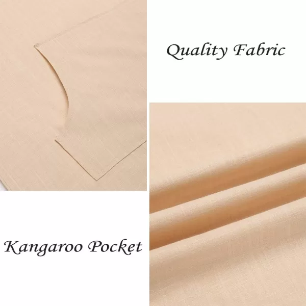COOFANDY Men's V-Neck Linen Robe Short Sleeve Kaftan Thobe Long Gown Casual Shirt for Beach, Summer