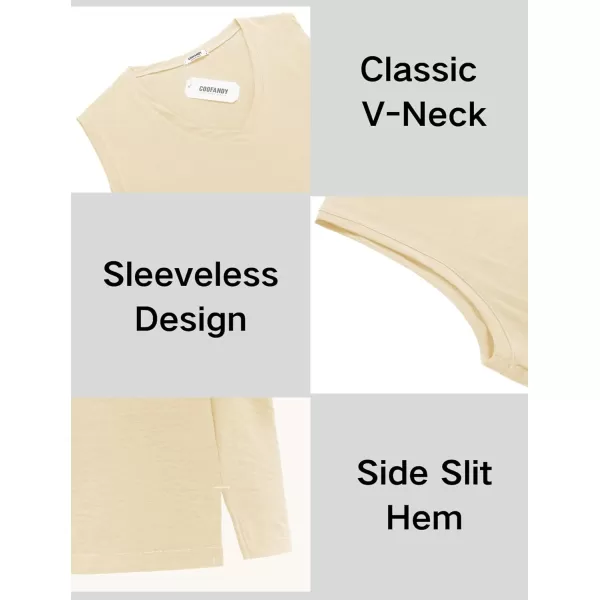COOFANDY Men's V Neck Summer Beach Tank Top Sleeveless Casual Tank Shirts Hippie Tops