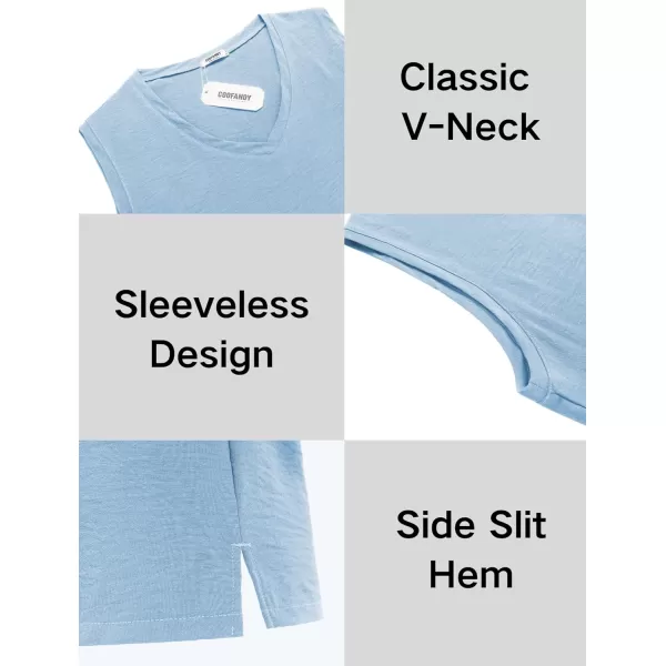 COOFANDY Men's V Neck Summer Beach Tank Top Sleeveless Casual Tank Shirts Hippie Tops