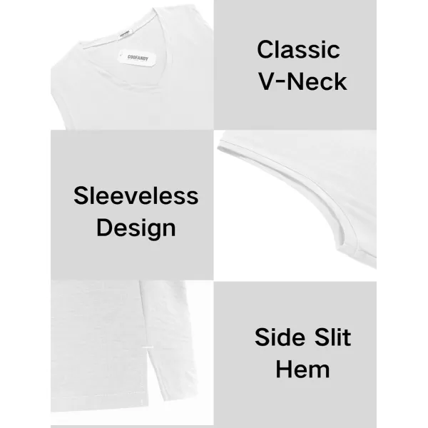 COOFANDY Men's V Neck Summer Beach Tank Top Sleeveless Casual Tank Shirts Hippie Tops