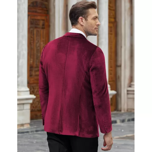COOFANDY Men's Velvet Blazer Notched Lapel Velour Suit Jacket One Button Tuxedo Jackets for Wedding Prom Party Dinner