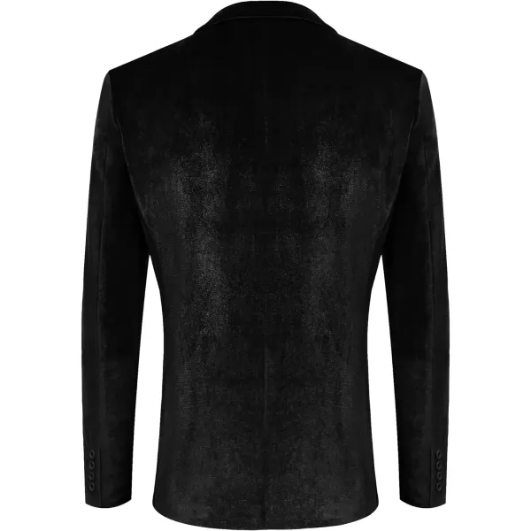 COOFANDY Men's Velvet Blazer Notched Lapel Velour Suit Jacket One Button Tuxedo Jackets for Wedding Prom Party Dinner