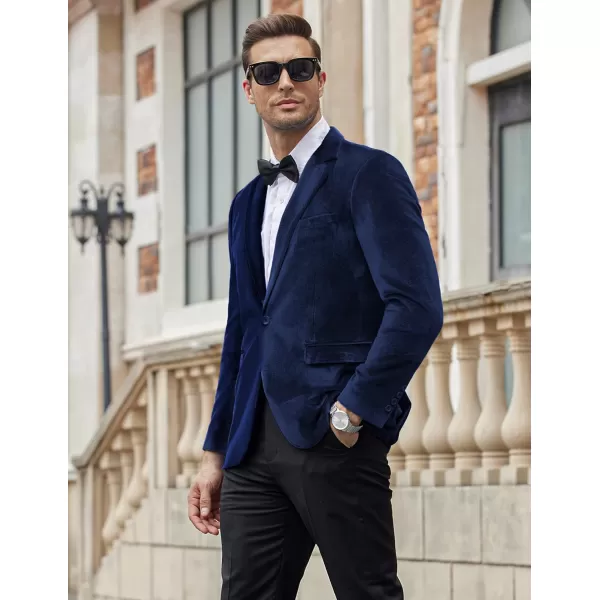 COOFANDY Men's Velvet Blazer Notched Lapel Velour Suit Jacket One Button Tuxedo Jackets for Wedding Prom Party Dinner