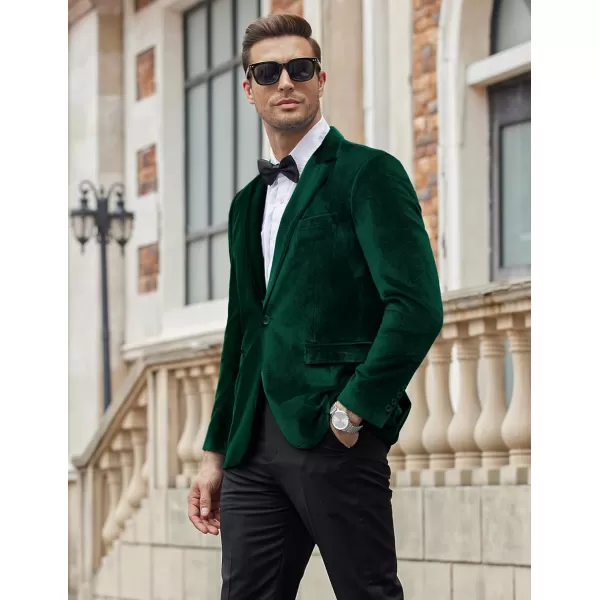 COOFANDY Men's Velvet Blazer Notched Lapel Velour Suit Jacket One Button Tuxedo Jackets for Wedding Prom Party Dinner