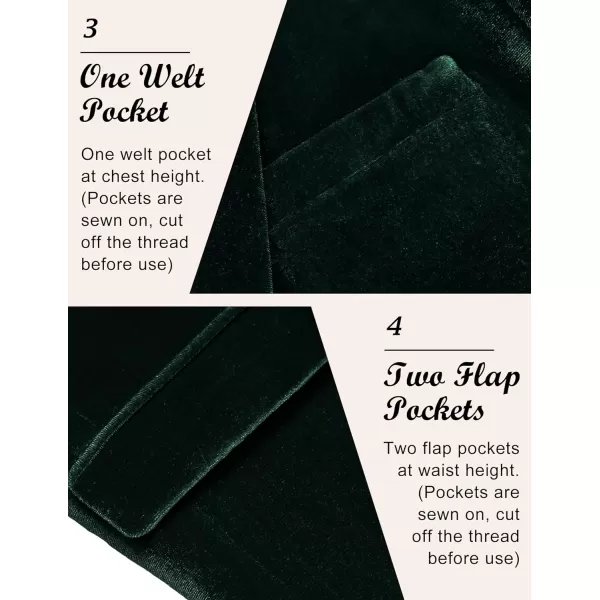 COOFANDY Men's Velvet Blazer Notched Lapel Velour Suit Jacket One Button Tuxedo Jackets for Wedding Prom Party Dinner