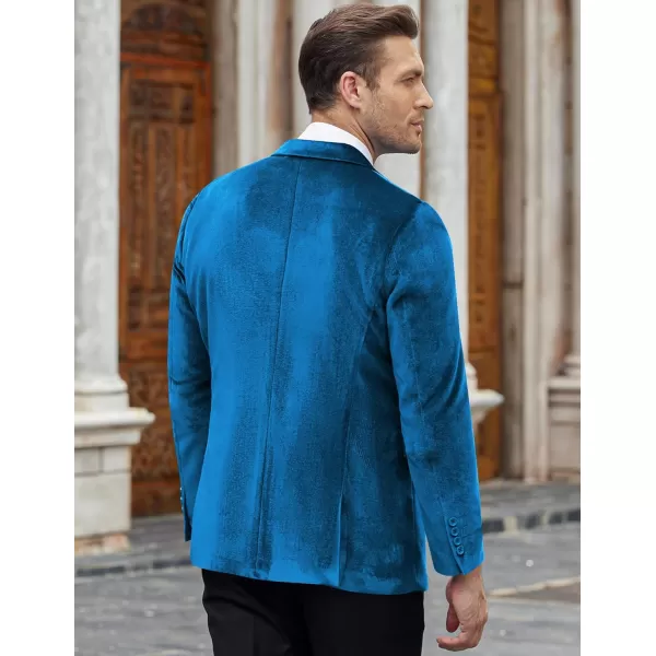 COOFANDY Men's Velvet Blazer Notched Lapel Velour Suit Jacket One Button Tuxedo Jackets for Wedding Prom Party Dinner