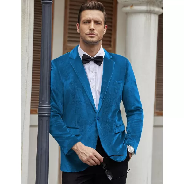 COOFANDY Men's Velvet Blazer Notched Lapel Velour Suit Jacket One Button Tuxedo Jackets for Wedding Prom Party Dinner