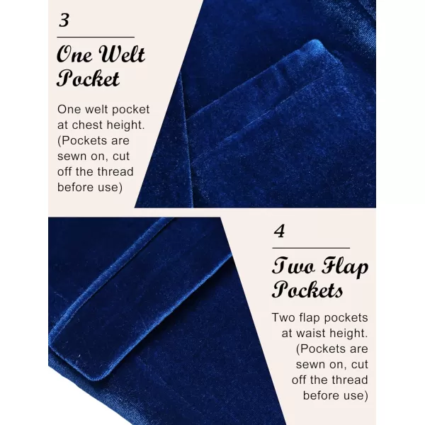 COOFANDY Men's Velvet Blazer Notched Lapel Velour Suit Jacket One Button Tuxedo Jackets for Wedding Prom Party Dinner
