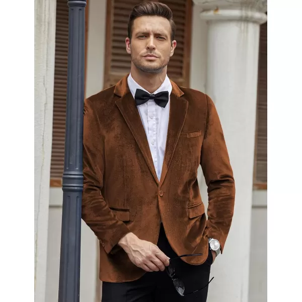 COOFANDY Men's Velvet Blazer Notched Lapel Velour Suit Jacket One Button Tuxedo Jackets for Wedding Prom Party Dinner
