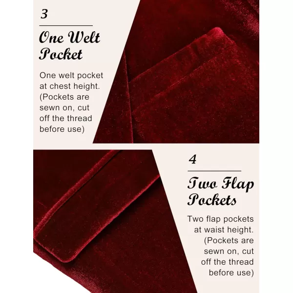 COOFANDY Men's Velvet Blazer Notched Lapel Velour Suit Jacket One Button Tuxedo Jackets for Wedding Prom Party Dinner