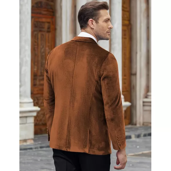 COOFANDY Men's Velvet Blazer Notched Lapel Velour Suit Jacket One Button Tuxedo Jackets for Wedding Prom Party Dinner