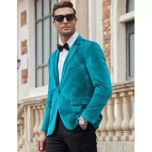 COOFANDY Men's Velvet Blazer Notched Lapel Velour Suit Jacket One Button Tuxedo Jackets for Wedding Prom Party Dinner