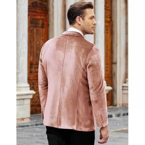COOFANDY Men's Velvet Blazer Notched Lapel Velour Suit Jacket One Button Tuxedo Jackets for Wedding Prom Party Dinner