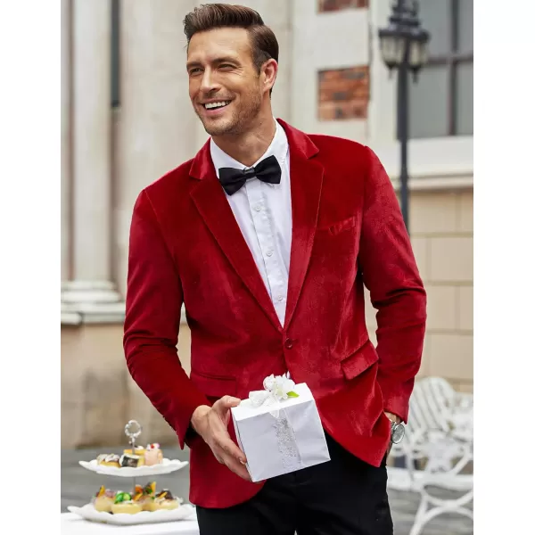 COOFANDY Men's Velvet Blazer Notched Lapel Velour Suit Jacket One Button Tuxedo Jackets for Wedding Prom Party Dinner