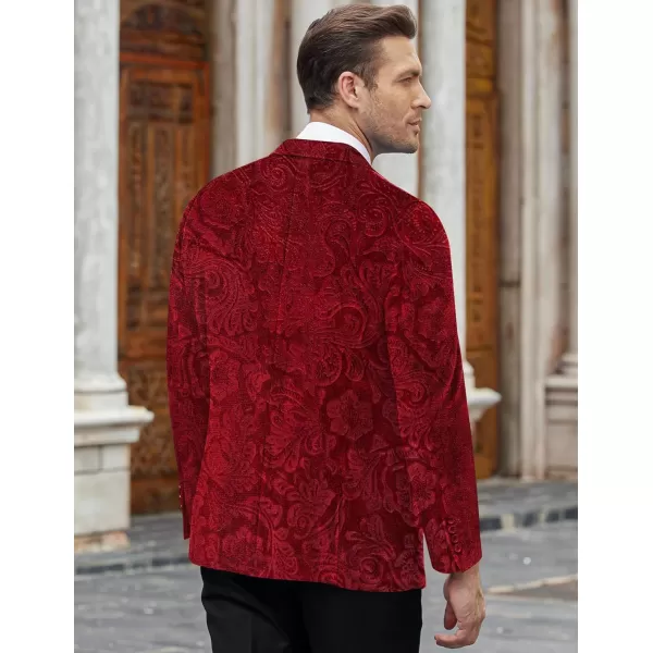 COOFANDY Men's Velvet Blazer Notched Lapel Velour Suit Jacket One Button Tuxedo Jackets for Wedding Prom Party Dinner