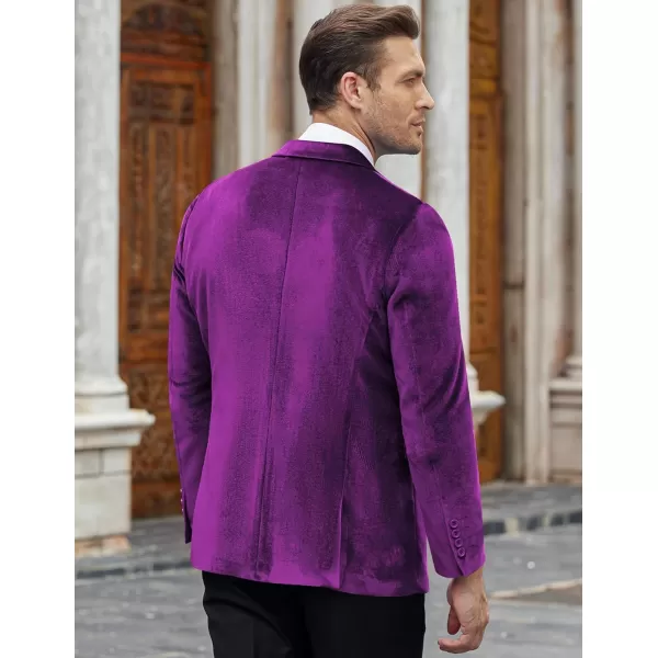 COOFANDY Men's Velvet Blazer Notched Lapel Velour Suit Jacket One Button Tuxedo Jackets for Wedding Prom Party Dinner
