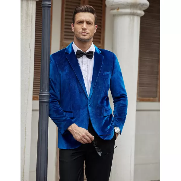 COOFANDY Men's Velvet Blazer Notched Lapel Velour Suit Jacket One Button Tuxedo Jackets for Wedding Prom Party Dinner