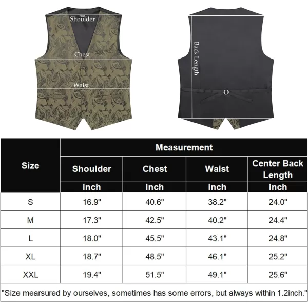 COOFANDY Men's Vest Tie Set 3PC Paisley Floral Jacquard Waistcoat and Necktie Pocket Square Vests for Suit Tuxedo Wedding