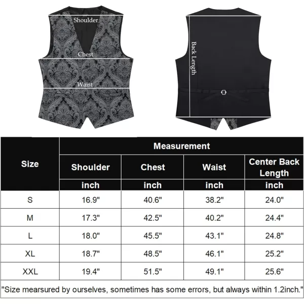 COOFANDY Men's Vest Tie Set 3PC Paisley Floral Jacquard Waistcoat and Necktie Pocket Square Vests for Suit Tuxedo Wedding