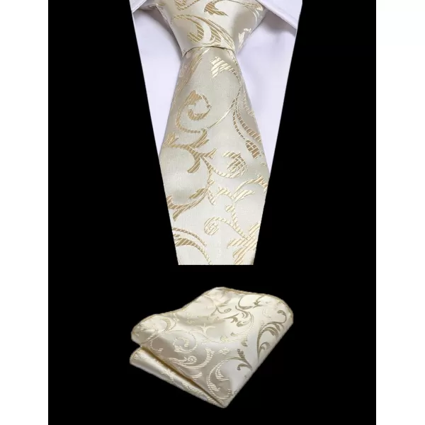 COOFANDY Men's Vest Tie Set 3PC Paisley Floral Jacquard Waistcoat and Necktie Pocket Square Vests for Suit Tuxedo Wedding