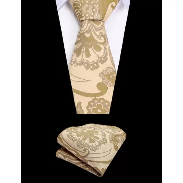 COOFANDY Men's Vest Tie Set 3PC Paisley Floral Jacquard Waistcoat and Necktie Pocket Square Vests for Suit Tuxedo Wedding