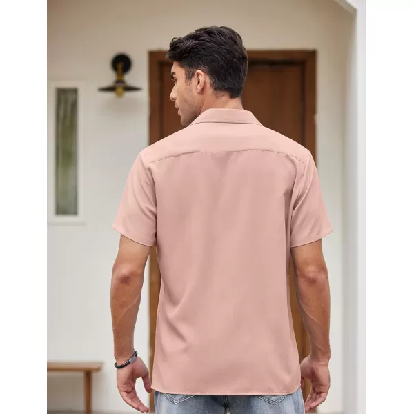 COOFANDY Men's Vintage Bowling Shirt Short Sleeve Button Down Summer Cuba Beach Shirts