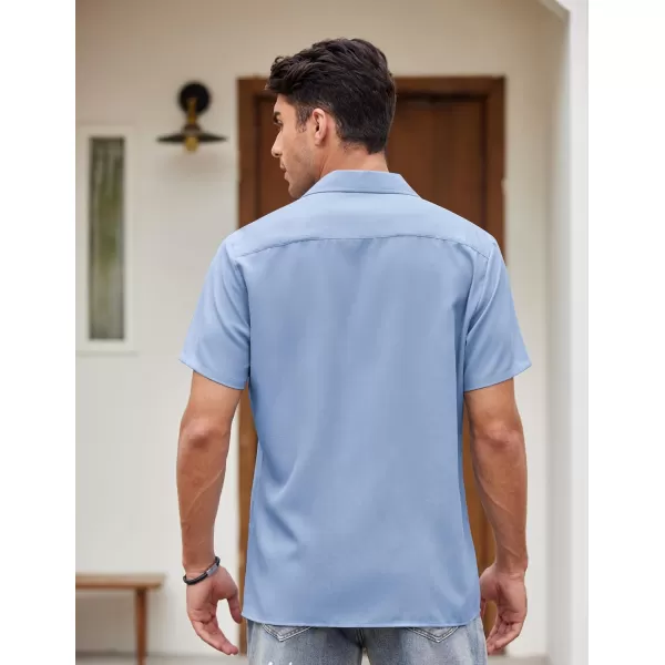 COOFANDY Men's Vintage Bowling Shirt Short Sleeve Button Down Summer Cuba Beach Shirts
