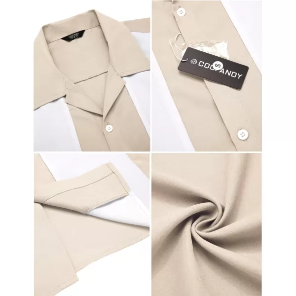 COOFANDY Men's Vintage Bowling Shirt Short Sleeve Button Down Summer Cuba Beach Shirts