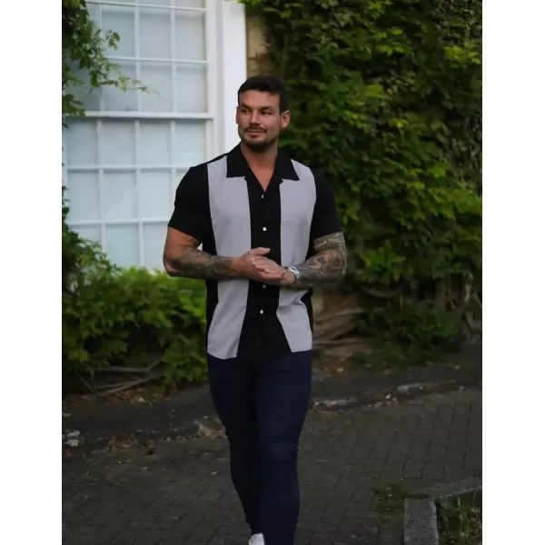COOFANDY Men's Vintage Bowling Shirt Short Sleeve Button Down Summer Cuba Beach Shirts