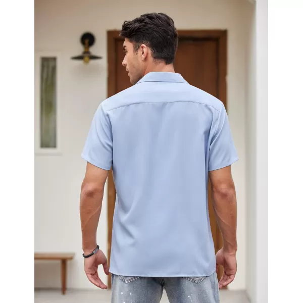 COOFANDY Men's Vintage Bowling Shirt Short Sleeve Button Down Summer Cuba Beach Shirts