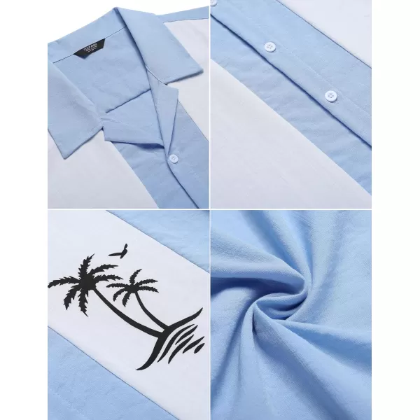 COOFANDY Men's Vintage Bowling Shirt Short Sleeve Button Down Summer Cuba Beach Shirts