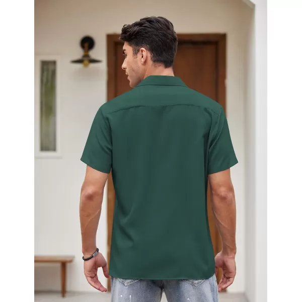 COOFANDY Men's Vintage Bowling Shirt Short Sleeve Button Down Summer Cuba Beach Shirts