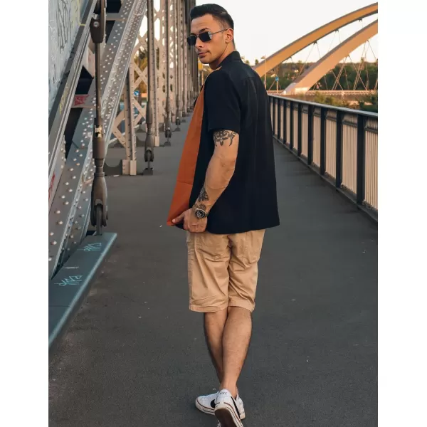 COOFANDY Men's Vintage Bowling Shirt Short Sleeve Button Down Summer Cuba Beach Shirts
