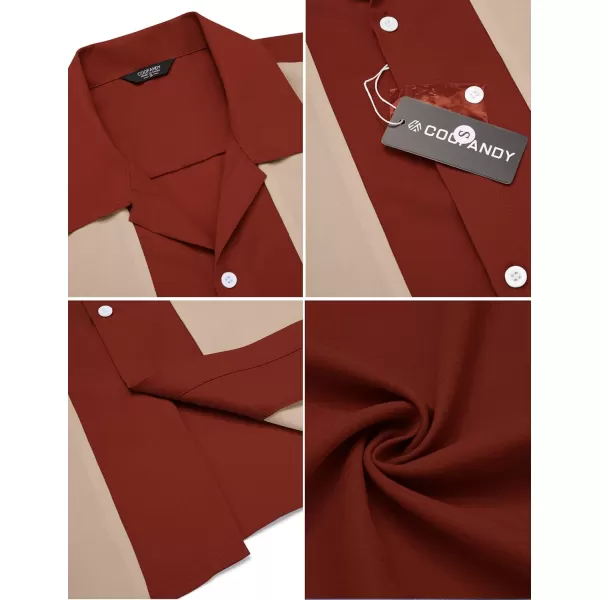 COOFANDY Men's Vintage Bowling Shirt Short Sleeve Button Down Summer Cuba Beach Shirts