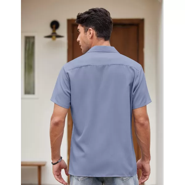 COOFANDY Men's Vintage Bowling Shirt Short Sleeve Button Down Summer Cuba Beach Shirts