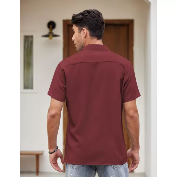 COOFANDY Men's Vintage Bowling Shirt Short Sleeve Button Down Summer Cuba Beach Shirts
