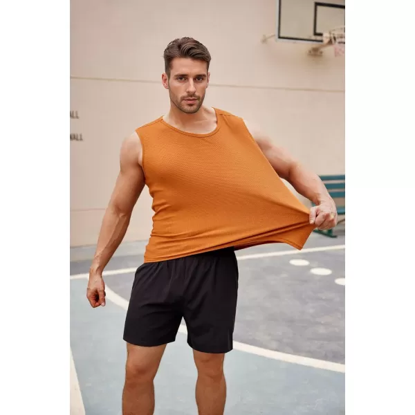 COOFANDY Men's Workout Tank Tops Sleeveless Gym Muscle Tee Shirts 2 Pack Casual Breathable Waffle Knit Tanks