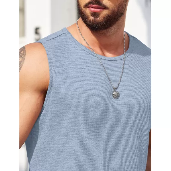 COOFANDY Men's Workout Tank Tops Sleeveless Gym Muscle Tee Shirts 2 Pack Casual Breathable Waffle Knit Tanks