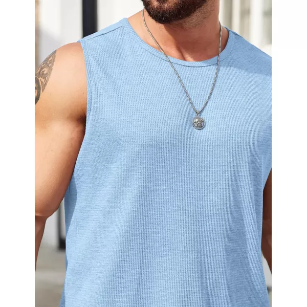 COOFANDY Men's Workout Tank Tops Sleeveless Gym Muscle Tee Shirts 2 Pack Casual Breathable Waffle Knit Tanks