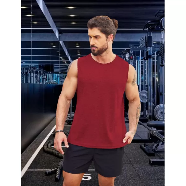 COOFANDY Men's Workout Tank Tops Sleeveless Gym Muscle Tee Shirts 2 Pack Casual Breathable Waffle Knit Tanks