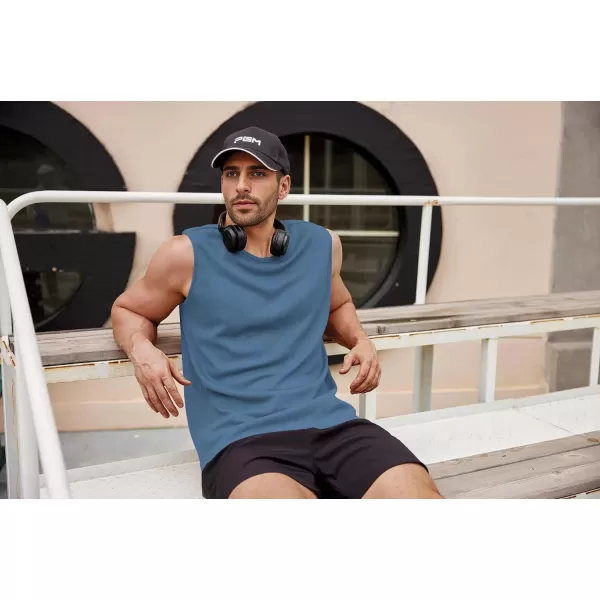 COOFANDY Men's Workout Tank Tops Sleeveless Gym Muscle Tee Shirts 2 Pack Casual Breathable Waffle Knit Tanks