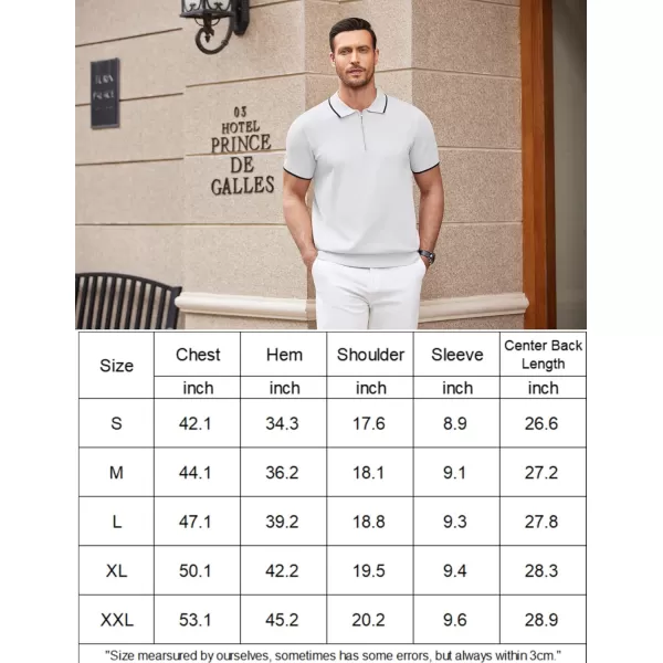 COOFANDY Men's Zipper Polo Shirt Casual Knit Short Sleeve Polo T Shirt Classic Fit Shirts