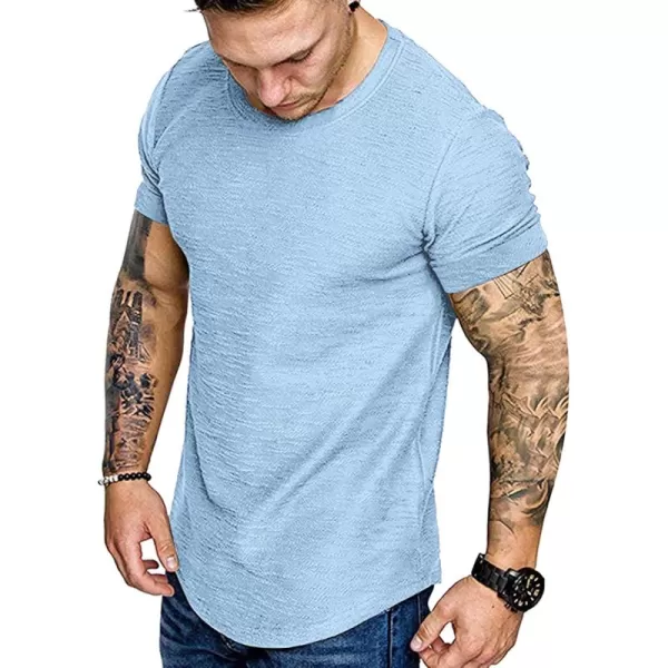 COOFANDY Men 2 Pack Muscle Workout T Shirt Gym Bodybuilding Short Sleeve Hipster Tee Top