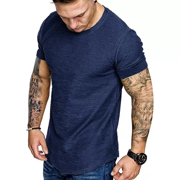 COOFANDY Men 2 Pack Muscle Workout T Shirt Gym Bodybuilding Short Sleeve Hipster Tee Top