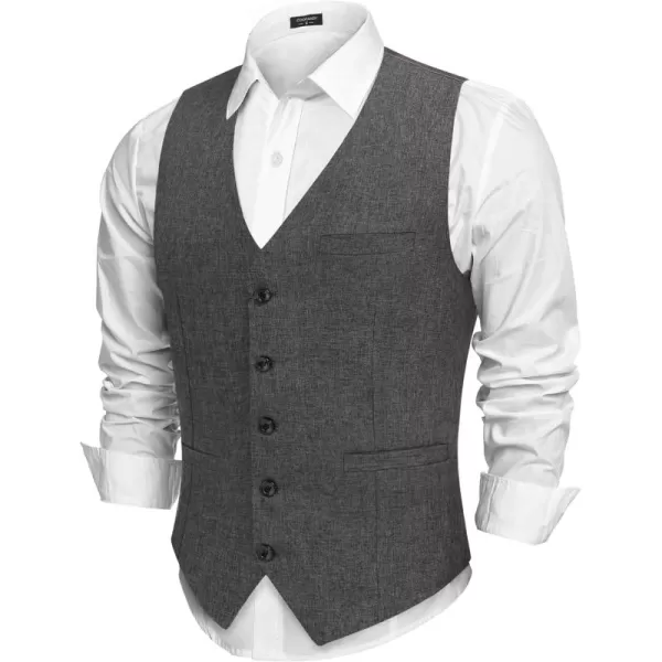 COOFANDY Men Casual Suit Vest Slim Fit Formal Vest Business Weeding Waistcoat