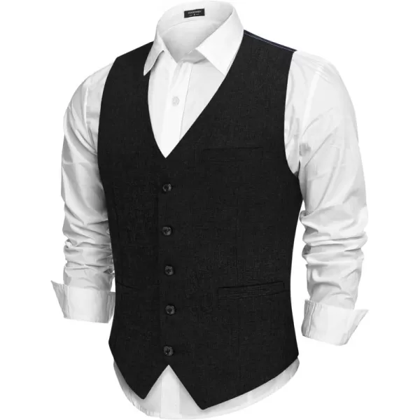COOFANDY Men Casual Suit Vest Slim Fit Formal Vest Business Weeding Waistcoat
