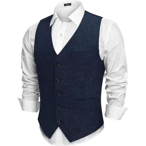COOFANDY Men Casual Suit Vest Slim Fit Formal Vest Business Weeding Waistcoat