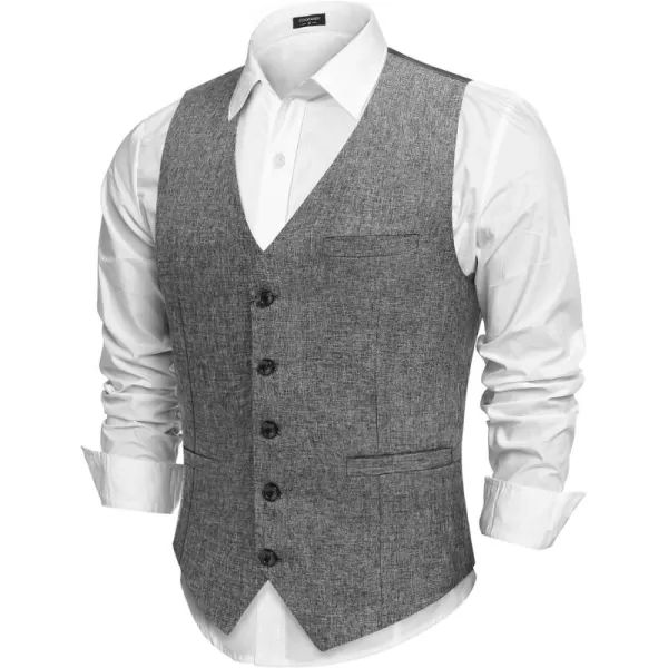 COOFANDY Men Casual Suit Vest Slim Fit Formal Vest Business Weeding Waistcoat