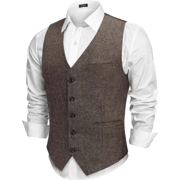 COOFANDY Men Casual Suit Vest Slim Fit Formal Vest Business Weeding Waistcoat